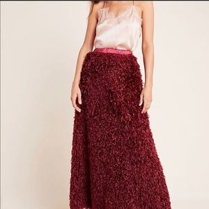 Anthropologie Feather maxi Skirt